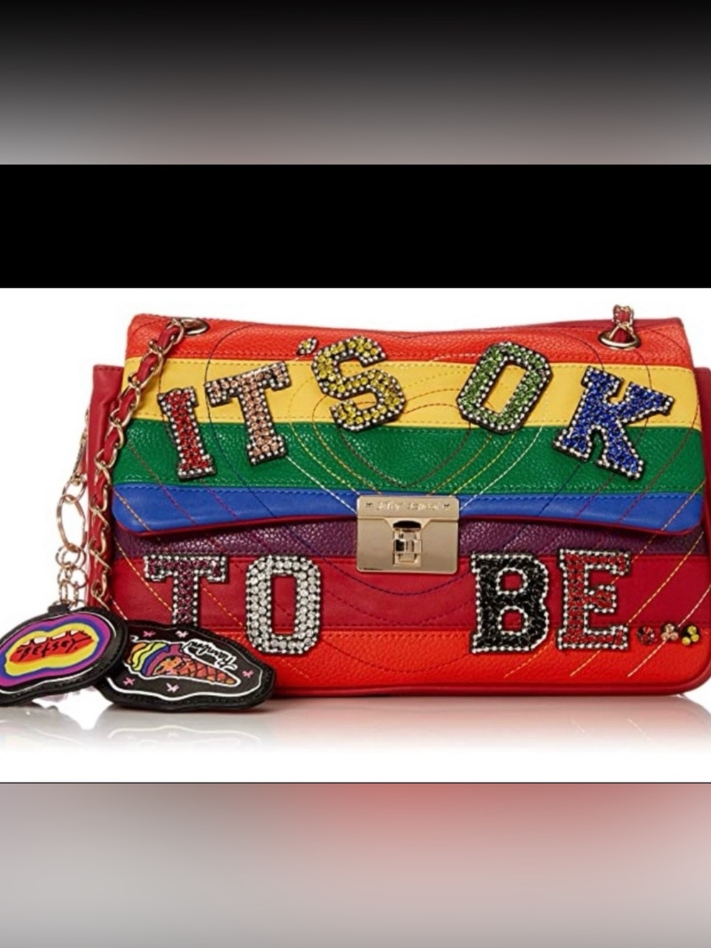 Rainbow Patch Embellished Crossbody Bag - Multicolor - Picture 2 of 4